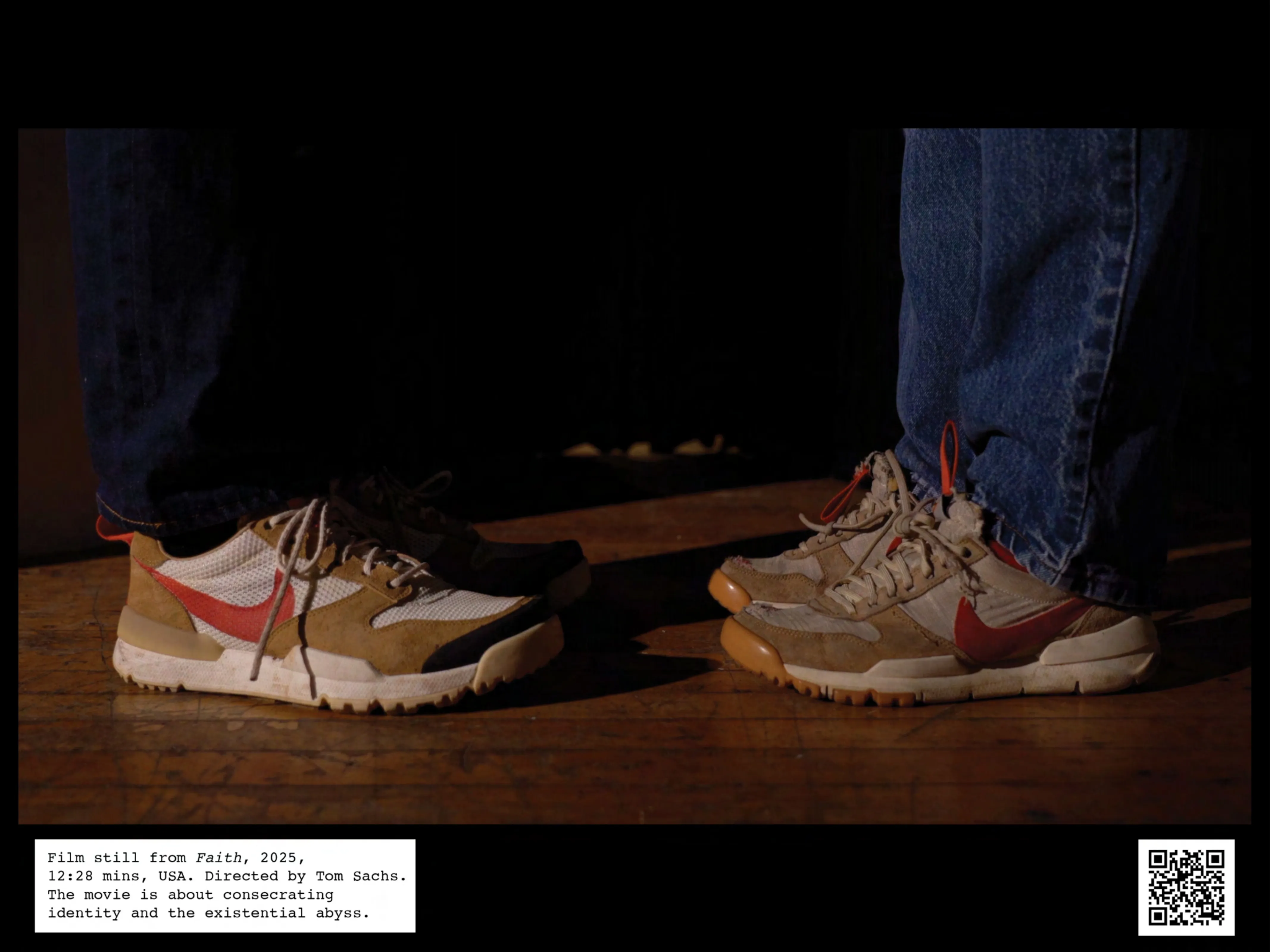 Film still from Faith, 2025, 12:28 mins, USA. Directed by Tom Sachs