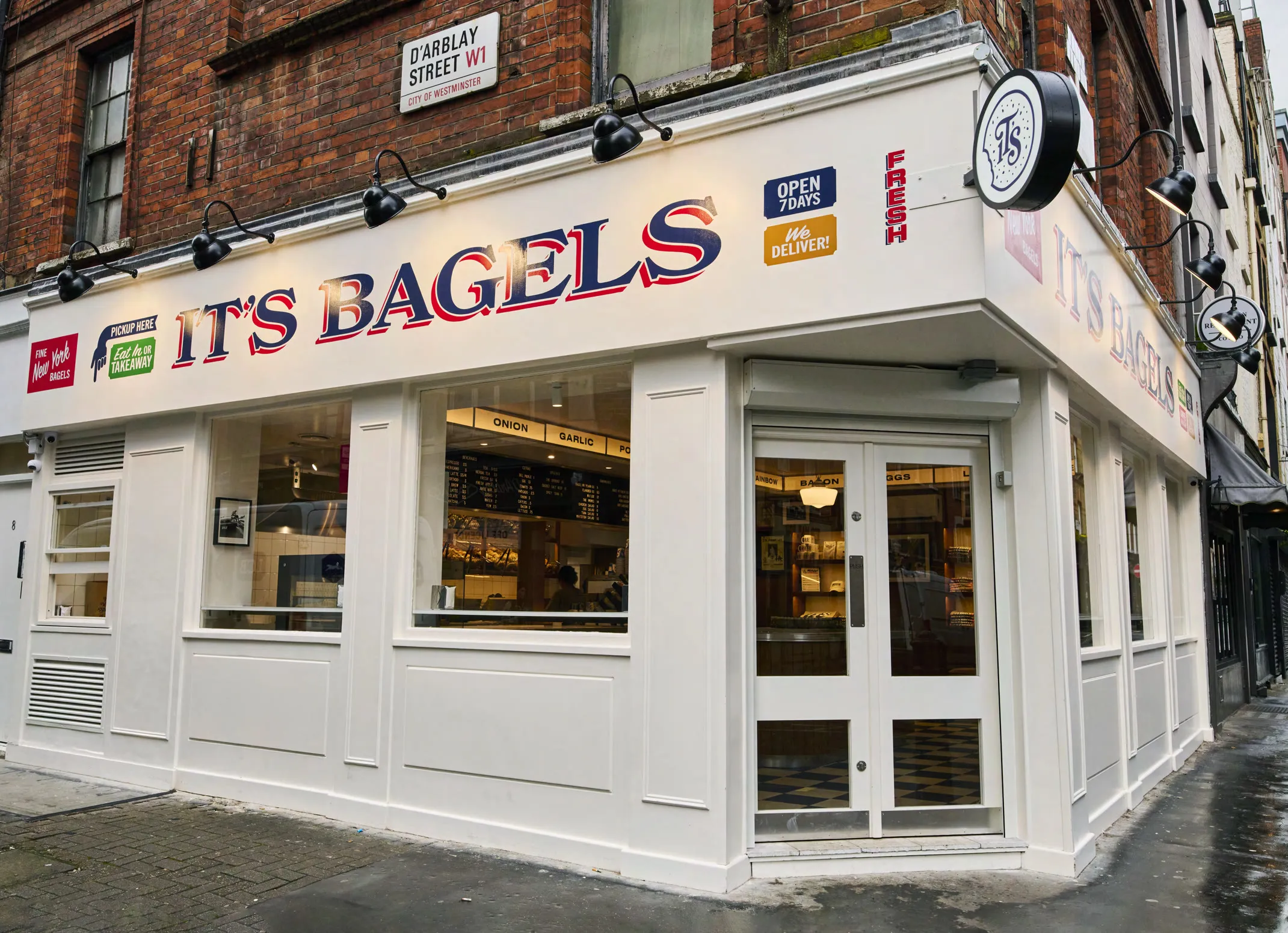 It's Bagels storefront on D'Arblay Street, Soho