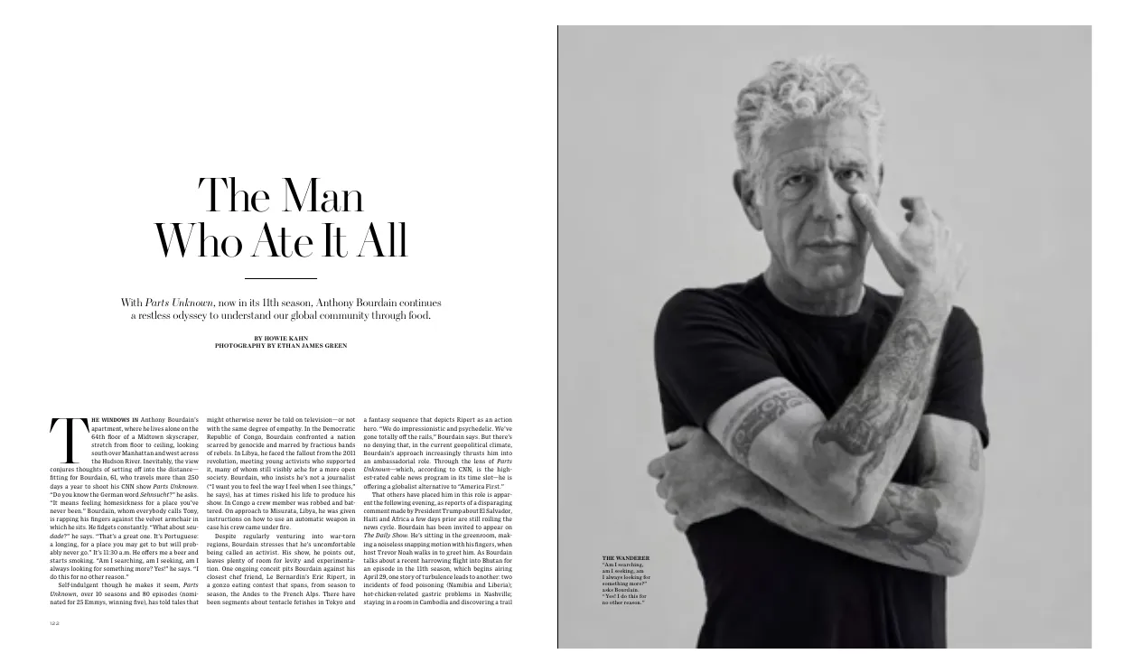 The Man Who Ate It All — Anthony Bourdain feature by Howie Kahn